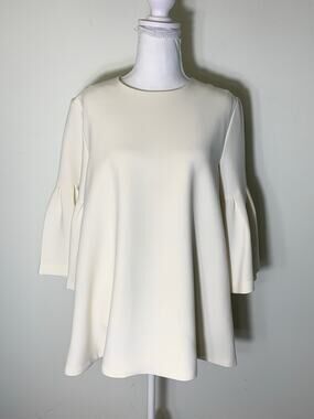 Edit White Bell Sleeve Top Sz L
